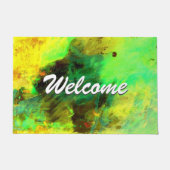 Paillasson Abstrait Art moderne Professionnel Bienvenue Vert (Devant)