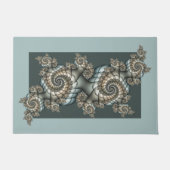 Paillasson Abstrait Beige clair Bleu Fractal Art Spirales (Devant)