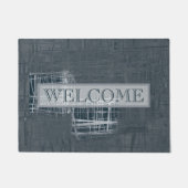 Paillasson Abstrait blanc gris bleu Accueil (Devant)