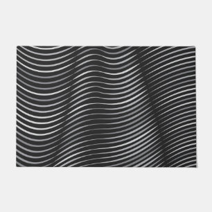 Paillasson Abstrait contemporain noir et argent
