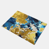 Paillasson Abstrait, moderne, collage, or, bleu marine (Incliné)