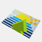 Paillasson Abstrait soleil mer bleu bleu vert (Incliné)