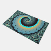 Paillasson Abstraite spirale d'art fractal bleu turquoise ora (Incliné)