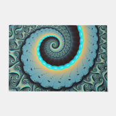 Paillasson Abstraite spirale d'art fractal bleu turquoise ora (Devant)