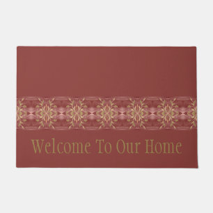 Paillasson Accent Floral Vert Olive rose Motif