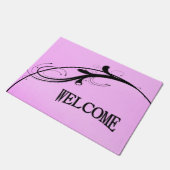 Paillasson Accent noir sur rose Bienvenue (Incliné)