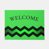 Paillasson Accent vert et noir sur vert clair Bienvenue (Devant)