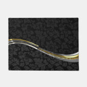 Paillasson Accents Noir Damas Argent & Or (Devant)