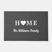 Paillasson Accueil avec coeur et nom Grey (Devant)