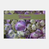 Paillasson Accueil botanique de l'Hydrangée violette et crème (Devant)