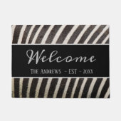 Paillasson Accueil chaleureux Zebra moderne Imprimer Personna (Devant)