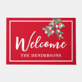 Paillasson Accueil customisé Noëls mat rouge (Devant)