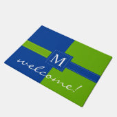 Paillasson Accueil décoré d'un monogramme d'initiale (Incliné)