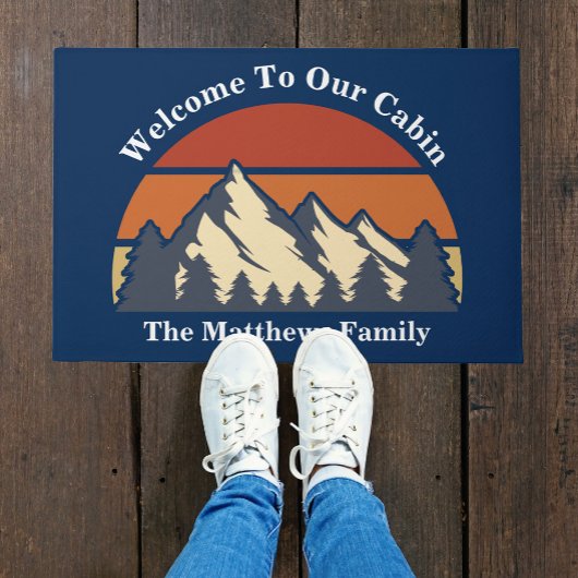 Paillasson Accueil du Cabine de bille bleu couché de soleil s