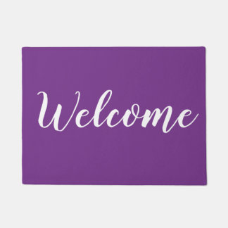 Paillasson Accueil Extérieur Moderne Violet Et Blanc