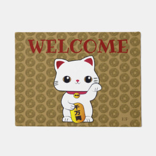 Paillasson Accueil fait sur commande de monogramme de chat