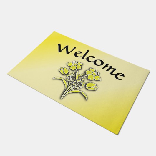 Paillasson Accueil Fleur Jaune (Incliné)