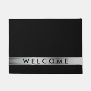 Paillasson Accueil gris noir et argent