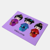 Paillasson Accueil mignon de bande dessinée de poupées de (Incliné)