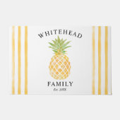 Paillasson Accueil nautique Nom de famille Ancre Blanc (Devant)