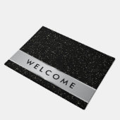 Paillasson Accueil noir de regard de parties scintillantes (Incliné)