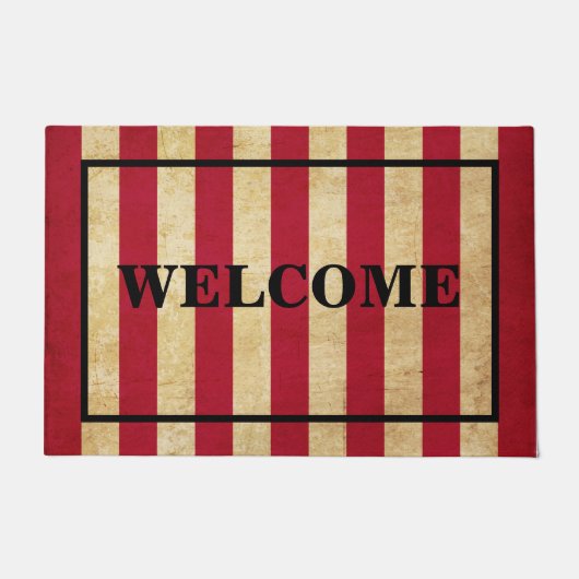 Paillasson ACCUEIL PERSONNALISABLE Drapeau américain rayé rou (Devant)