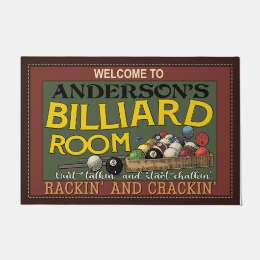 Paillasson Accueil Personnalisé À Billiard Room Doormat (Devant)