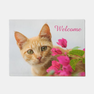 Paillasson Accueil personnalisé par photo mignonne de chaton