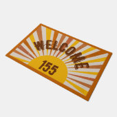 Paillasson Accueil Rétro avec rayons solaires Personnalisé (Incliné)