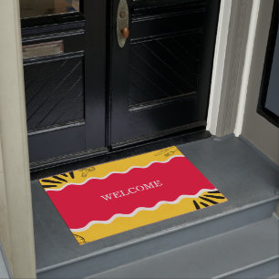 PAILLASSON ACCUEIL ROUGE ET JAUNE