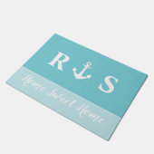 Paillasson Accueil Sweet Home Monogramme Ancre (Incliné)