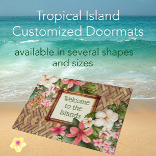 Paillasson Accueil tropical customisé aux îles
