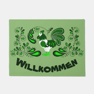 Paillasson Accueil/Willkommen de coq d'art populaire