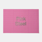 Paillasson Acier rose avec nom porte (Devant)