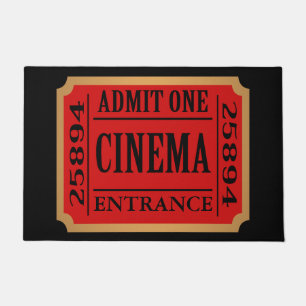 Paillasson Admettez un billet vintage de cinéma