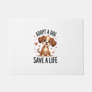 Paillasson Adopter un chien sauve une vie Vintage chiot migno