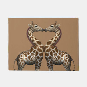Paillasson Adorable Kissing Giraffes