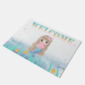 Paillasson Adorable Mignonne Sirène Bébé, Coquillages (Incliné)