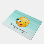 Paillasson Adorable Winking Emoji Face-Be heureux toujours (Incliné)
