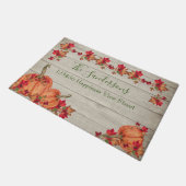 Paillasson Affaire Leaves de Rustic Wood Autumn Orange Pumkin (Incliné)