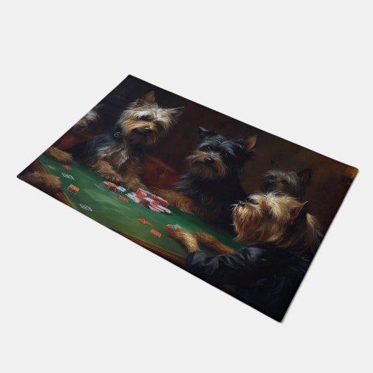 Paillasson Affenpinscher Chiens Jouer Poker Art (Incliné)