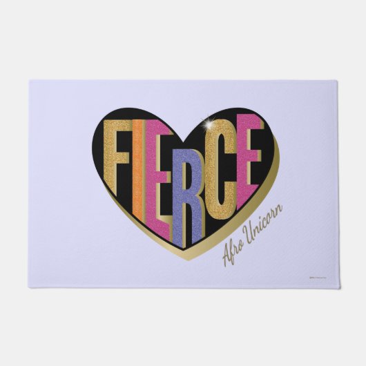 Paillasson Afro Unicorn Fierce Heart Design (Devant)