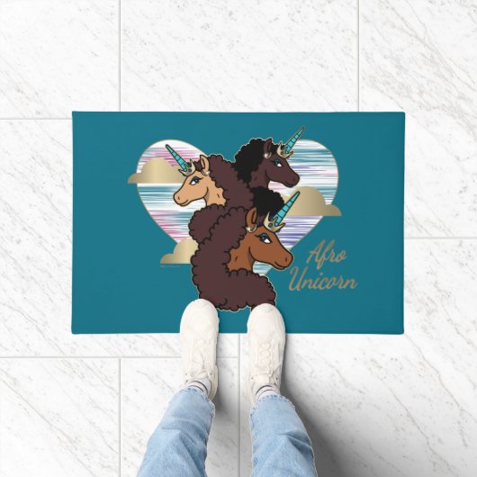 Paillasson Afro Unicorn Trio Coeur Design (Intérieur)