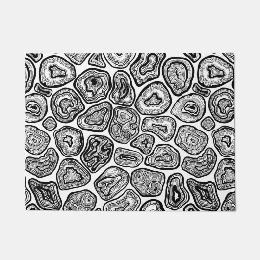 Paillasson Agate les tranches en noir et blanc (Devant)