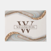 Paillasson Agate Pierre Marbre Nom du monogramme (Devant)