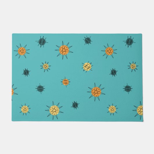 Paillasson Âge atomique Starburst Planètes Turquoise (Devant)