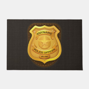 Paillasson Agent de police personnalisé Sheriff Cop NAME Badg