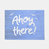 Paillasson Ahoy Maritime Blue Wood Effet Yacht (Devant)