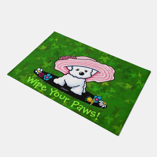 Paillasson Aide de jardin Bichon Frise Doormat (Incliné)