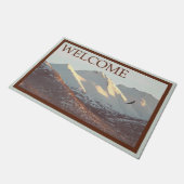 Paillasson Aigle Et Montagnes D'Hiver - Bienvenue (Incliné)